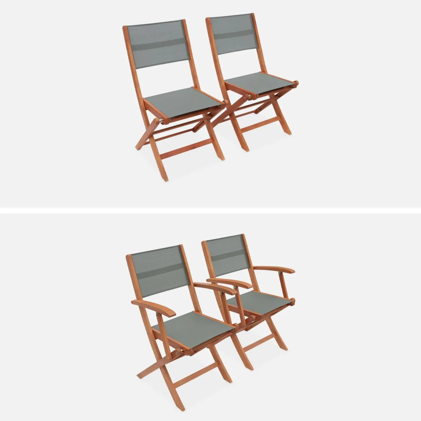 Uitschuifbare houten tuintafel, 6 stoelen