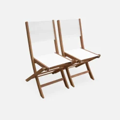 Uitschuifbare houten tuintafel, 6 stoelen