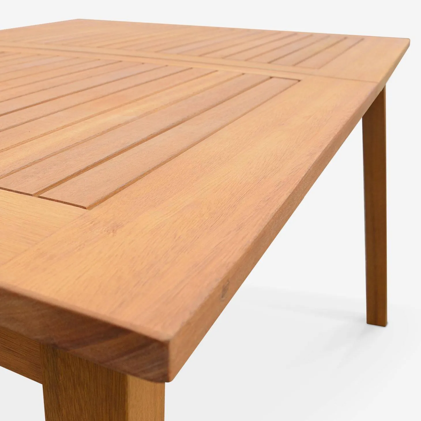 Uitschuifbare houten tuintafel met 8 stoelen