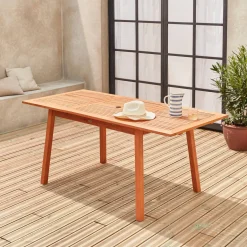 Uitschuifbare houten tuintafel 120-180cm