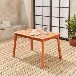 Uitschuifbare houten tuintafel 120-180cm