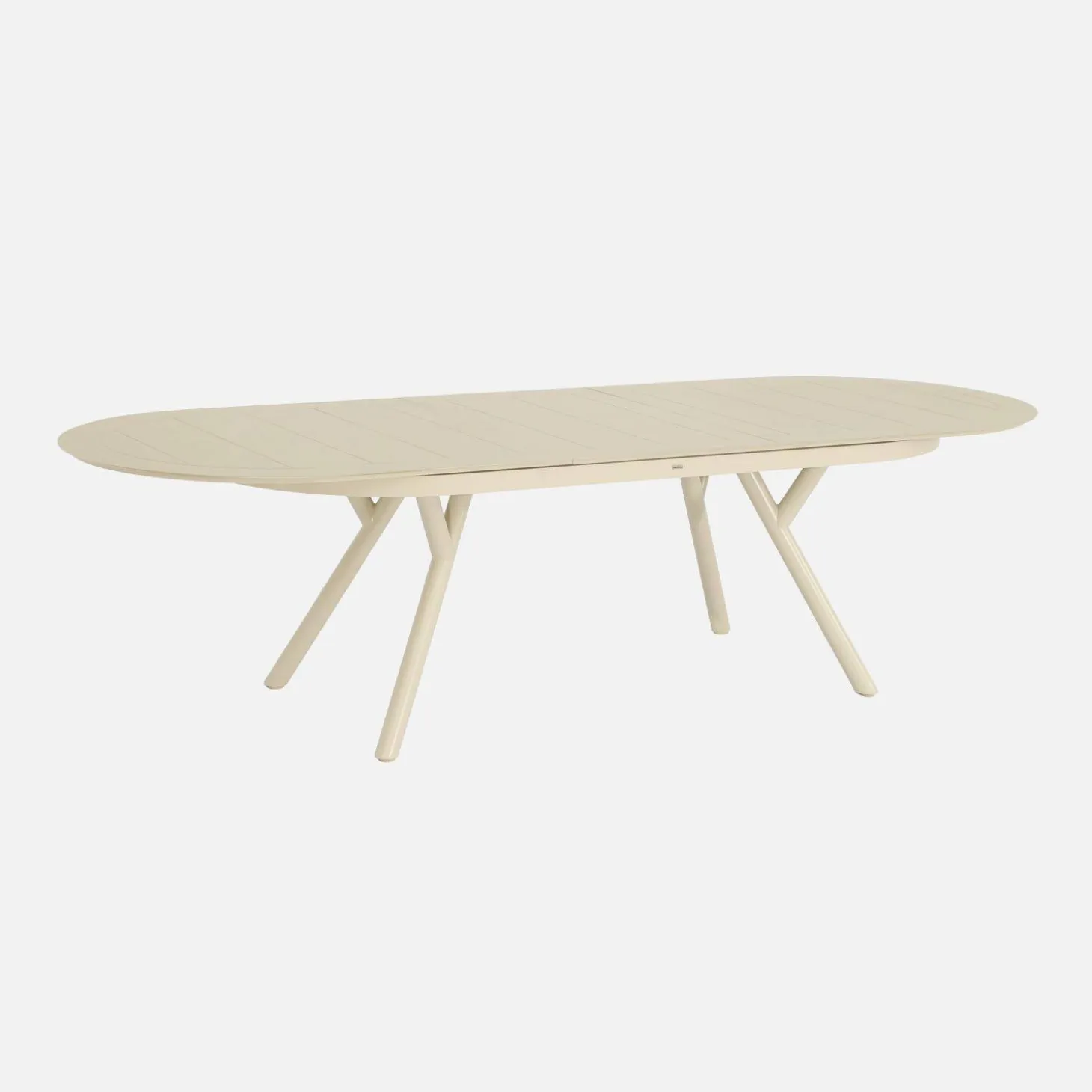 Uitschuifbare ovale tuintafel van aluminium en 6 stoelen