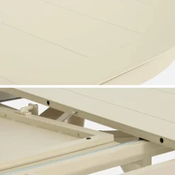 Uitschuifbare ovale tuintafel van aluminium en 6 stoelen