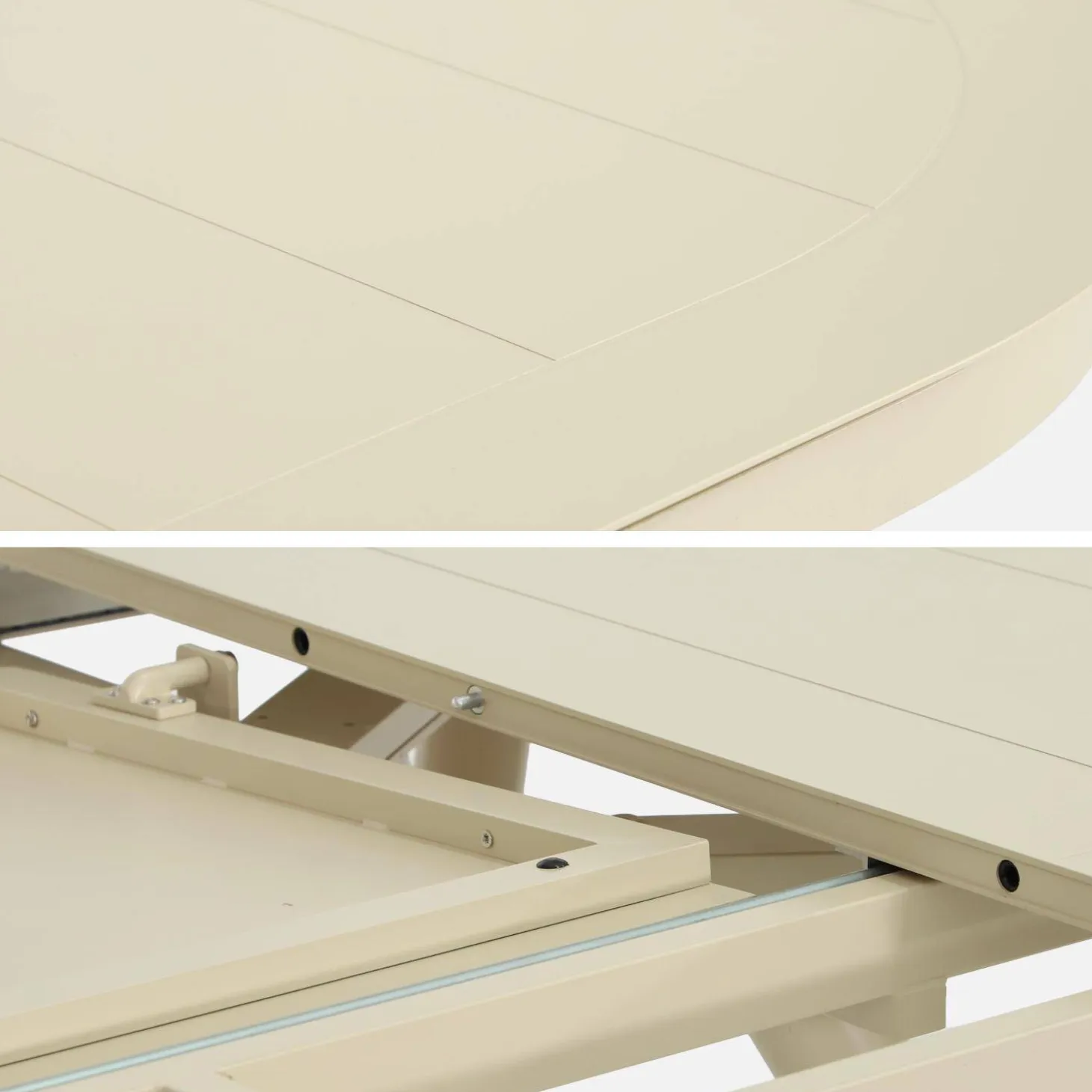 Uitschuifbare ovale tuintafel van aluminium en 6 stoelen