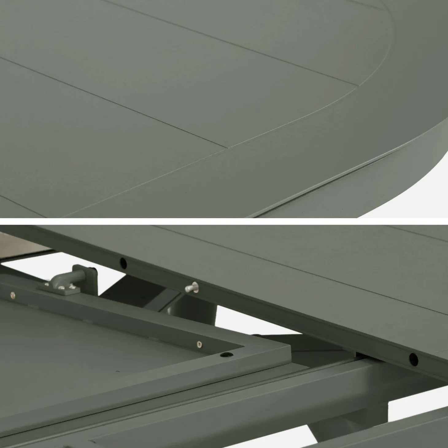 Uitschuifbare ovale tuintafel van aluminium en 6 stoelen