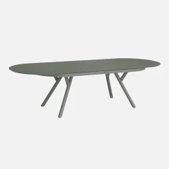 Uitschuifbare ovale tuintafel van aluminium en 10 stoelen