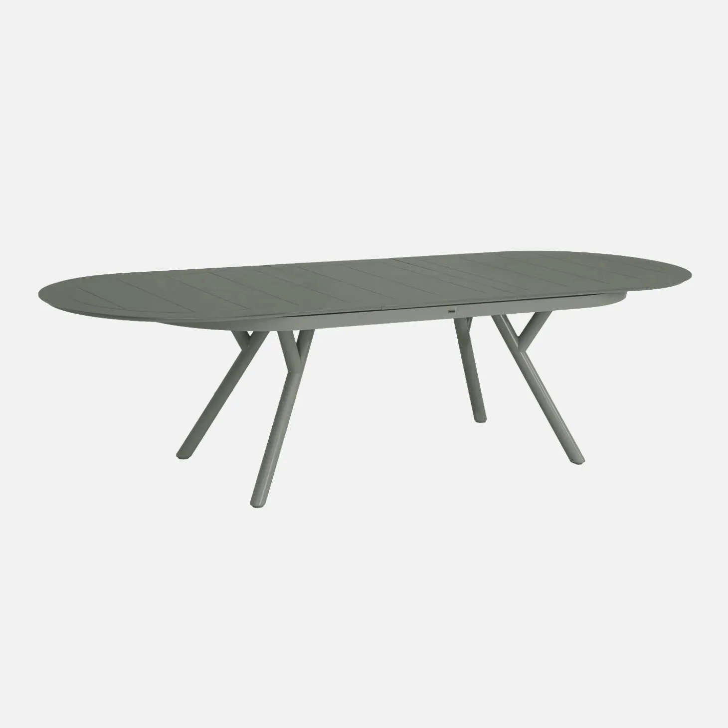 Uitschuifbare ovale tuintafel van aluminium en 8 stoelen