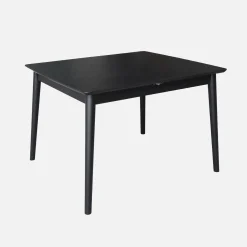 Uitschuifbare rechthoekige eettafel rubberhout en eikenfineer 4-6 plaatsen