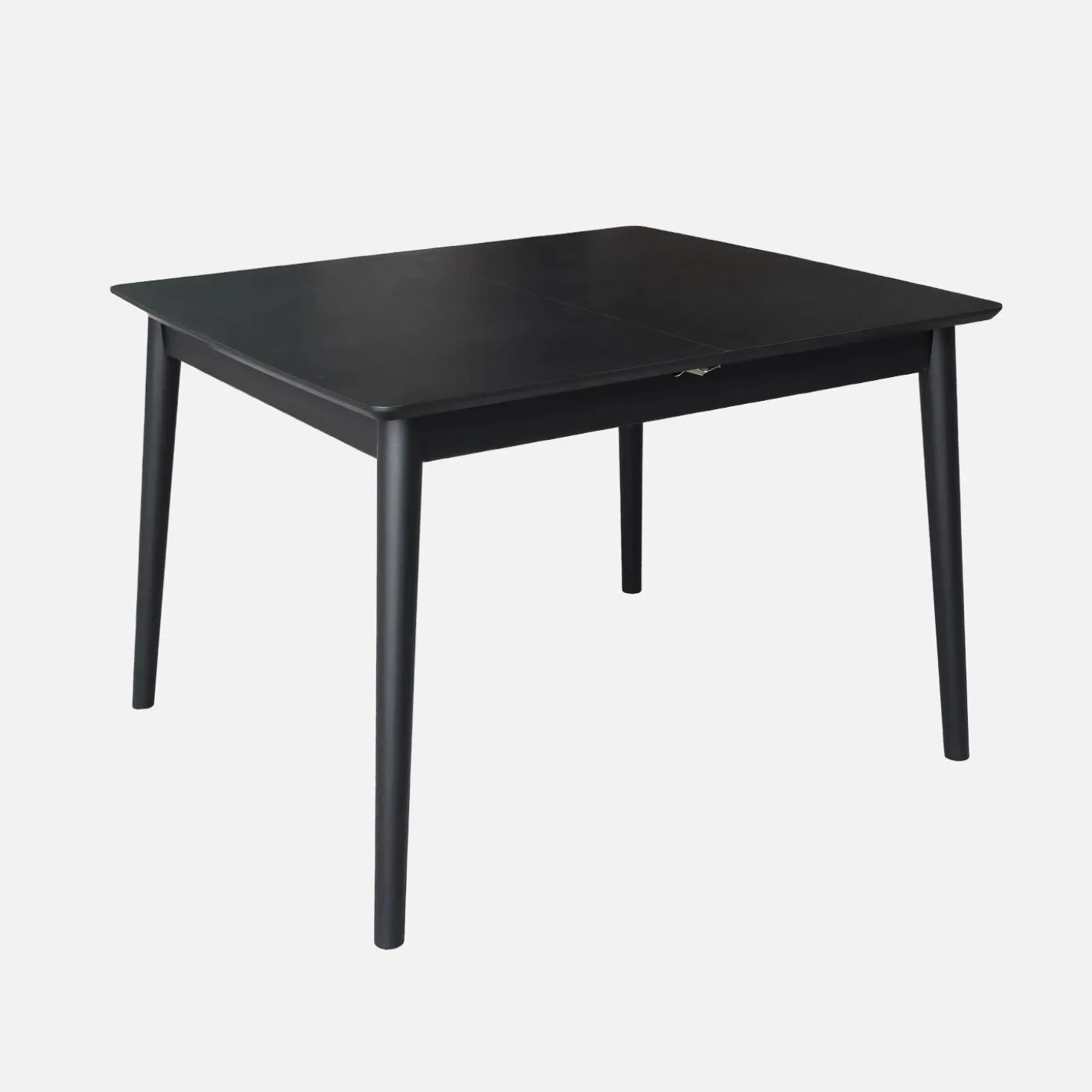 Uitschuifbare rechthoekige eettafel rubberhout en eikenfineer 4-6 plaatsen