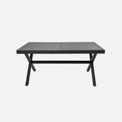Uitschuifbare tuintafel aluminium met 8 stoelen