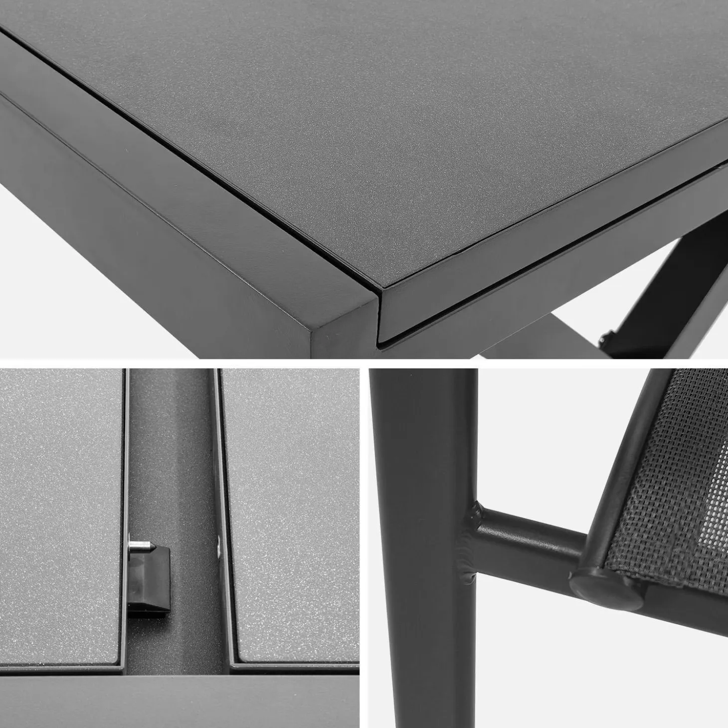 Uitschuifbare tuintafel aluminium met 8 stoelen