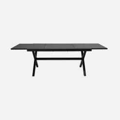 Uitschuifbare tuintafel aluminium met 8 stoelen
