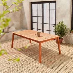 Uitschuifbare tuintafel eucalyptus hout