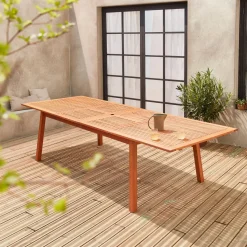 Uitschuifbare tuintafel eucalyptus hout