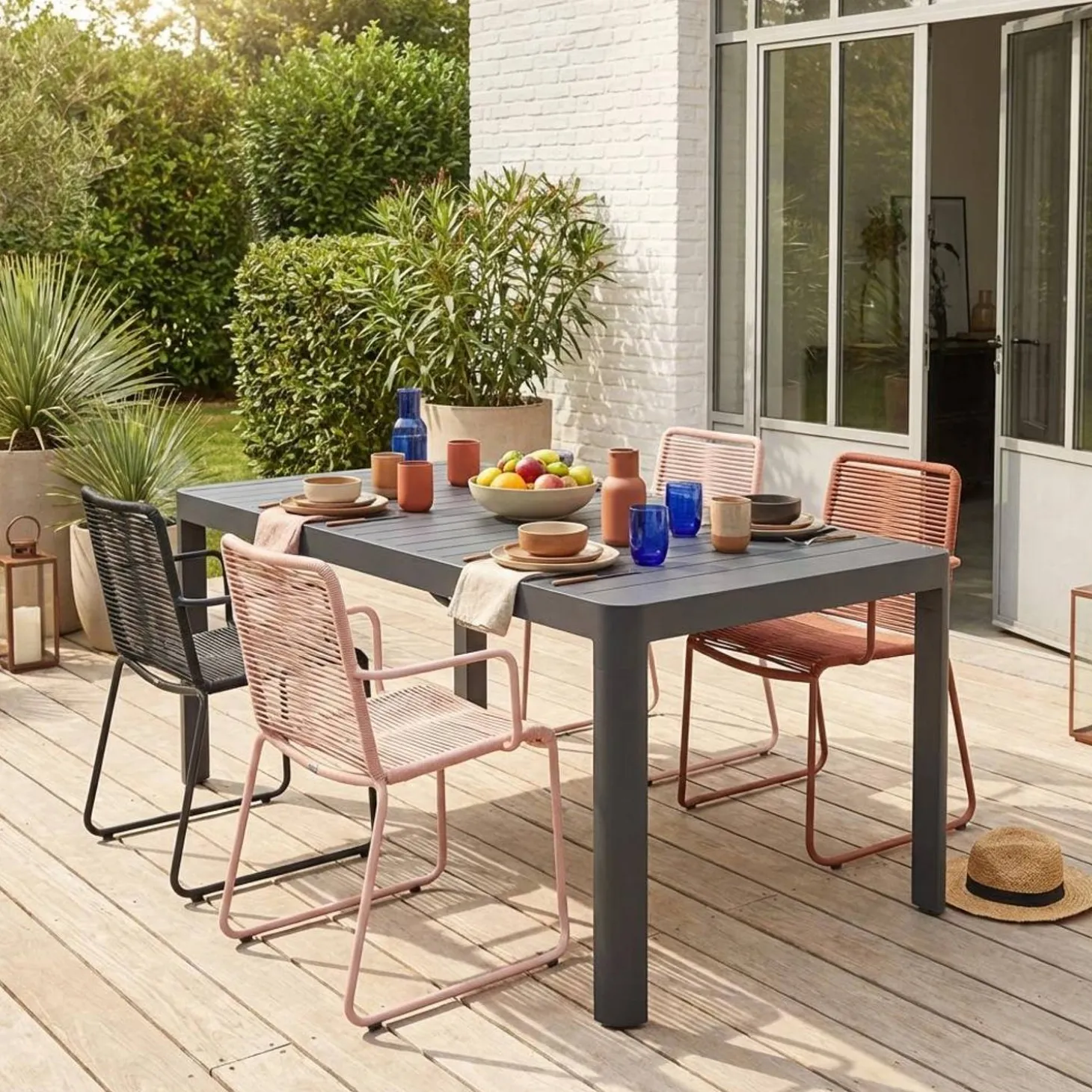 Uitschuifbare tuintafel 6-10 plaatsen aluminium
