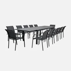 Uitschuifbare tuintafel 10-12 plaatsen aluminium