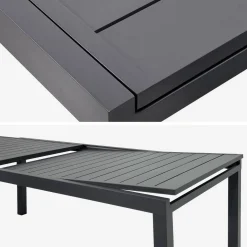 Uitschuifbare tuintafel 10-12 plaatsen aluminium