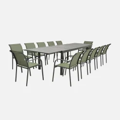 Uitschuifbare tuintafel 10-12 plaatsen aluminium