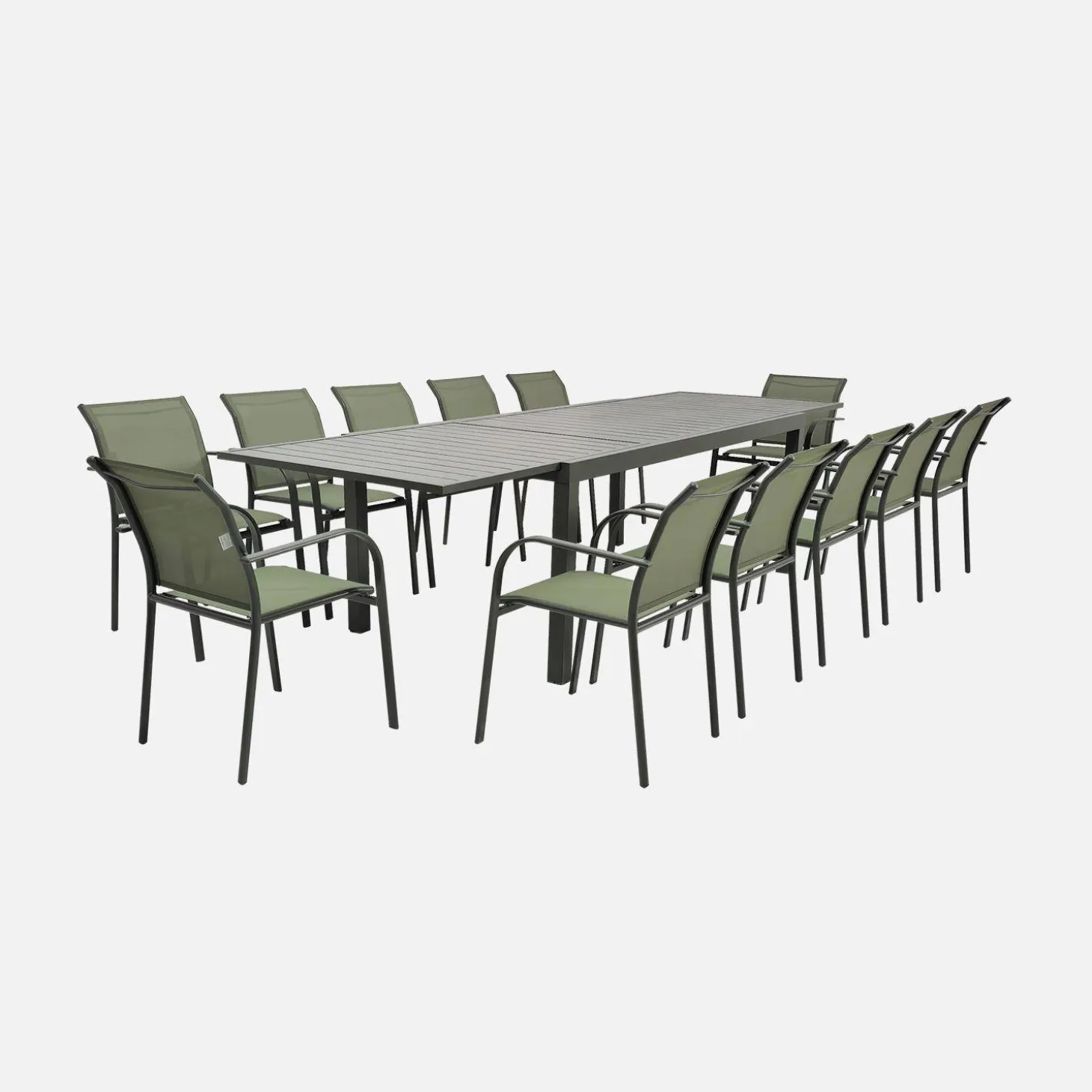 Uitschuifbare tuintafel 10-12 plaatsen aluminium