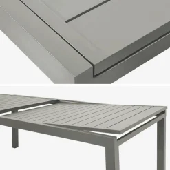 Uitschuifbare tuintafel 10-12 plaatsen aluminium