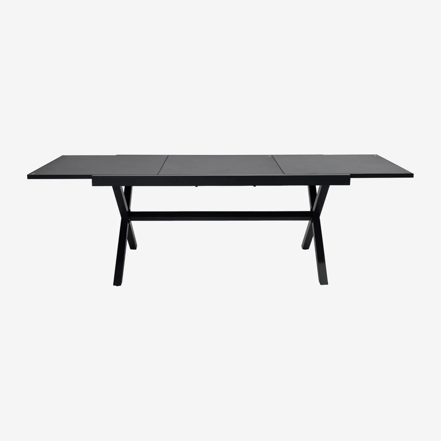 Uitschuifbare tuintafel 8 plaatsen aluminium en glas