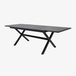 Uitschuifbare tuintafel 8 plaatsen aluminium en glas