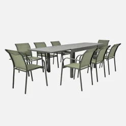 Uitschuifbare tuintafel 8 plaatsen aluminium