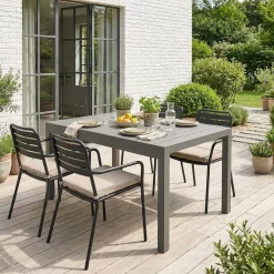Uitschuifbare tuintafel 8 plaatsen aluminium