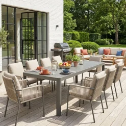 Uitschuifbare tuintafel 6-10 plaatsen aluminium