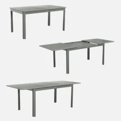 Uitschuifbare tuintafel van aluminium, 8 plaatsen