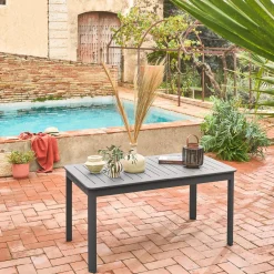 Uitschuifbare tuintafel van aluminium, 6 plaatsen