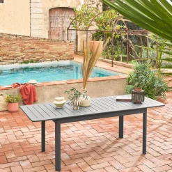 Uitschuifbare tuintafel van aluminium, 6 plaatsen