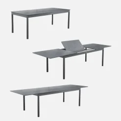 Uitschuifbare tuintafel van aluminium, 8 personen