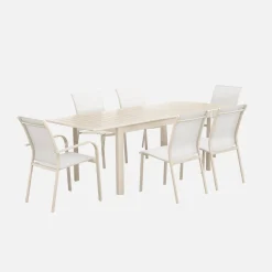 Uitschuifbare tuintafel van aluminium, 6 plaatsen