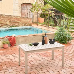 Uitschuifbare tuintafel van aluminium, 6 plaatsen