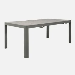 Uitschuifbare tuintafel van aluminium met 10 stoelen