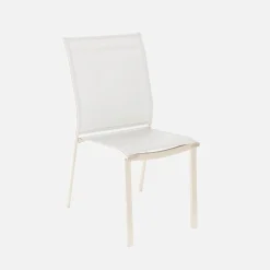 Uitschuifbare tuintafel van aluminium, 6 stoelen, waarvan 2 met armleuning