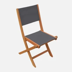 Uitschuifbare tuintafel van hout + 6 stoelen