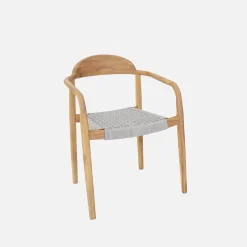 Uitschuifbare tuintafel van acaciahout met 6 stoelen