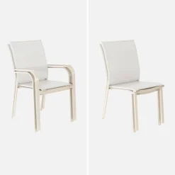Uitschuifbare tuintafel van aluminium en textileen, 10 stoelen