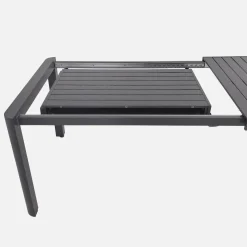 Uitschuifbare tuintafel van aluminium met 10 stoelen