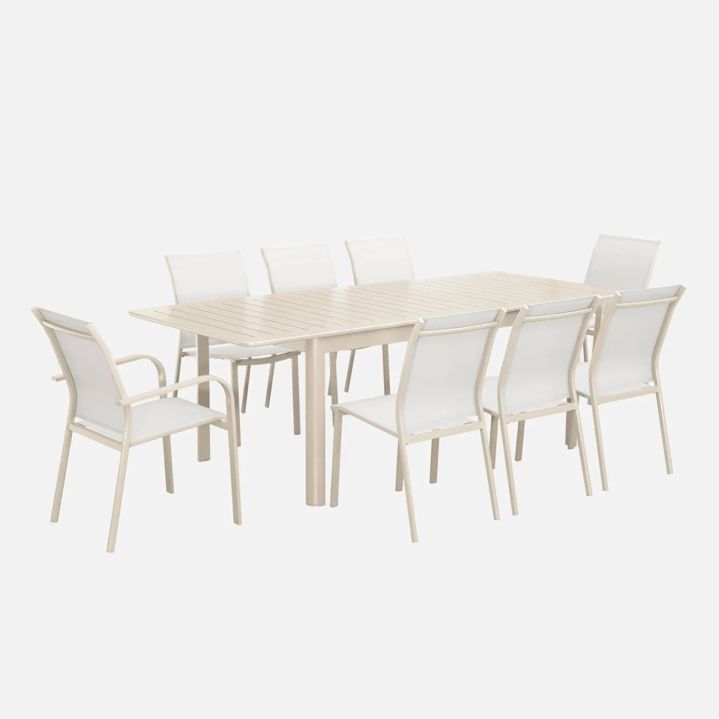 Uitschuifbare tuintafel van aluminium, 8 plaatsen