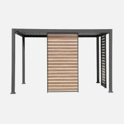 Vaste houtlook lamellenwand 130cm voor Triomphe pergola