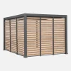 Vaste houtlook lamellenwand 100cm voor Triomphe pergola