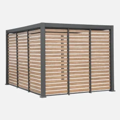 Vaste houtlook lamellenwand 100cm voor Triomphe pergola