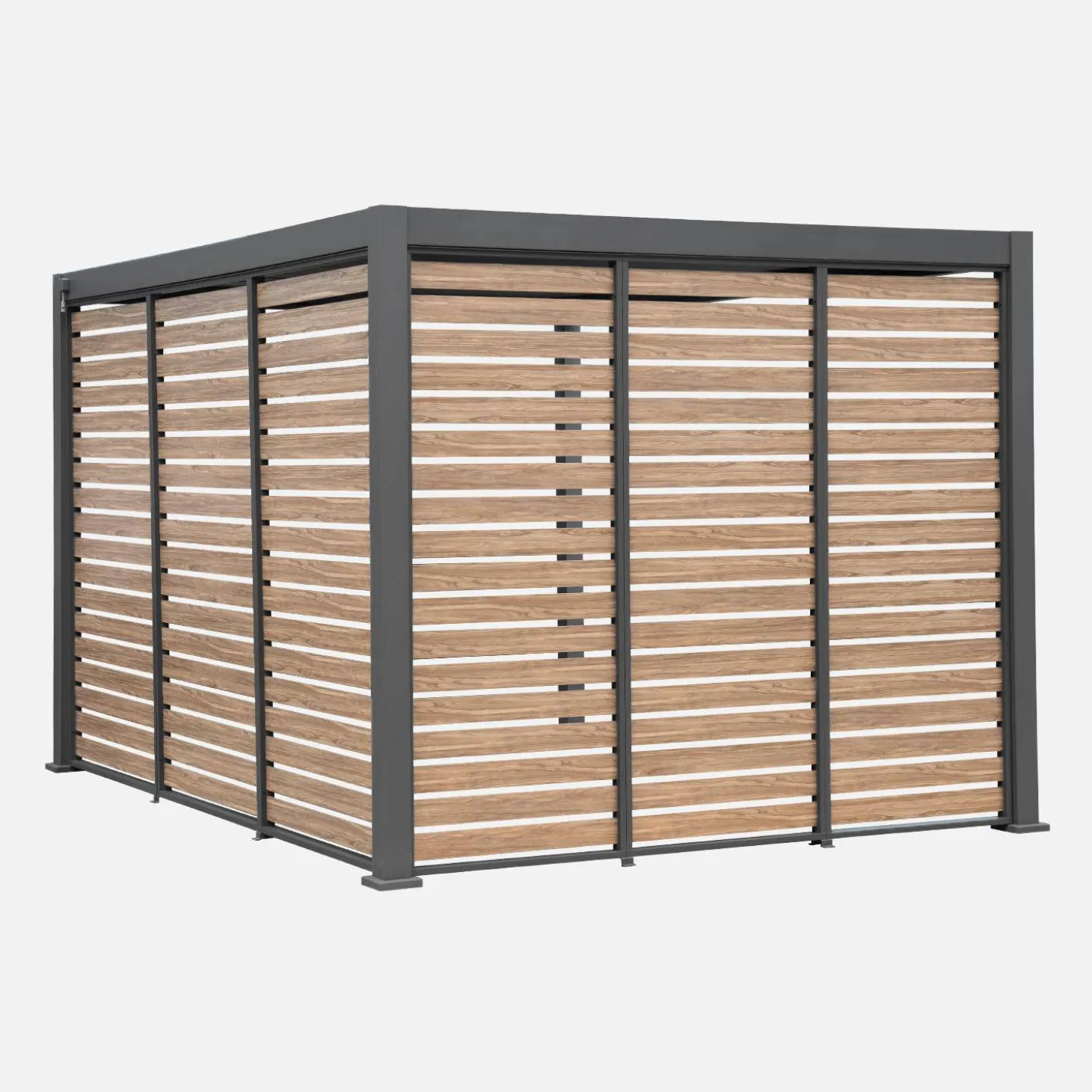 Vaste houtlook lamellenwand 100cm voor Triomphe pergola