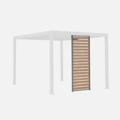 Vaste houtlook lamellenwand 100cm voor Triomphe pergola