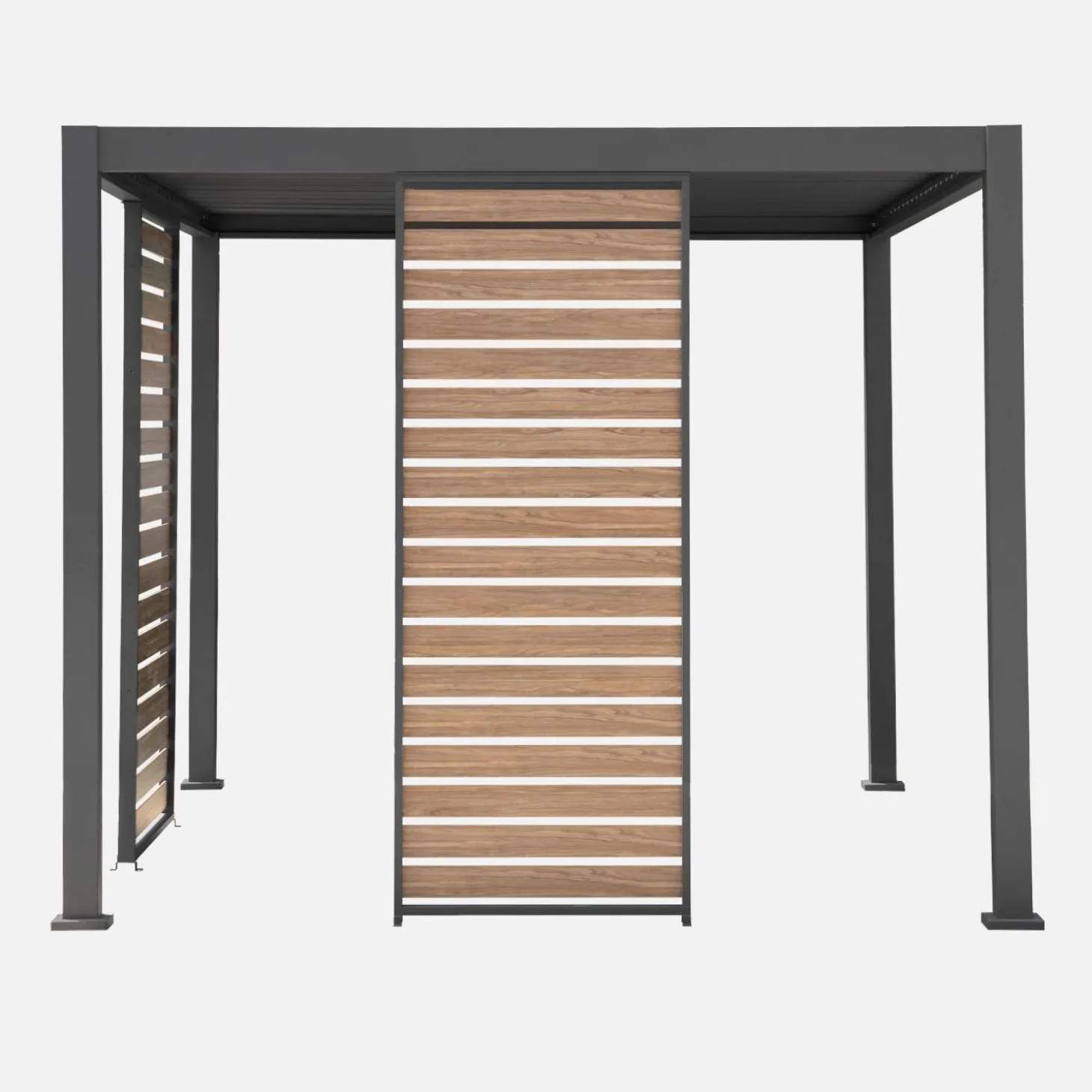 Vaste houtlook lamellenwand 100cm voor Triomphe pergola