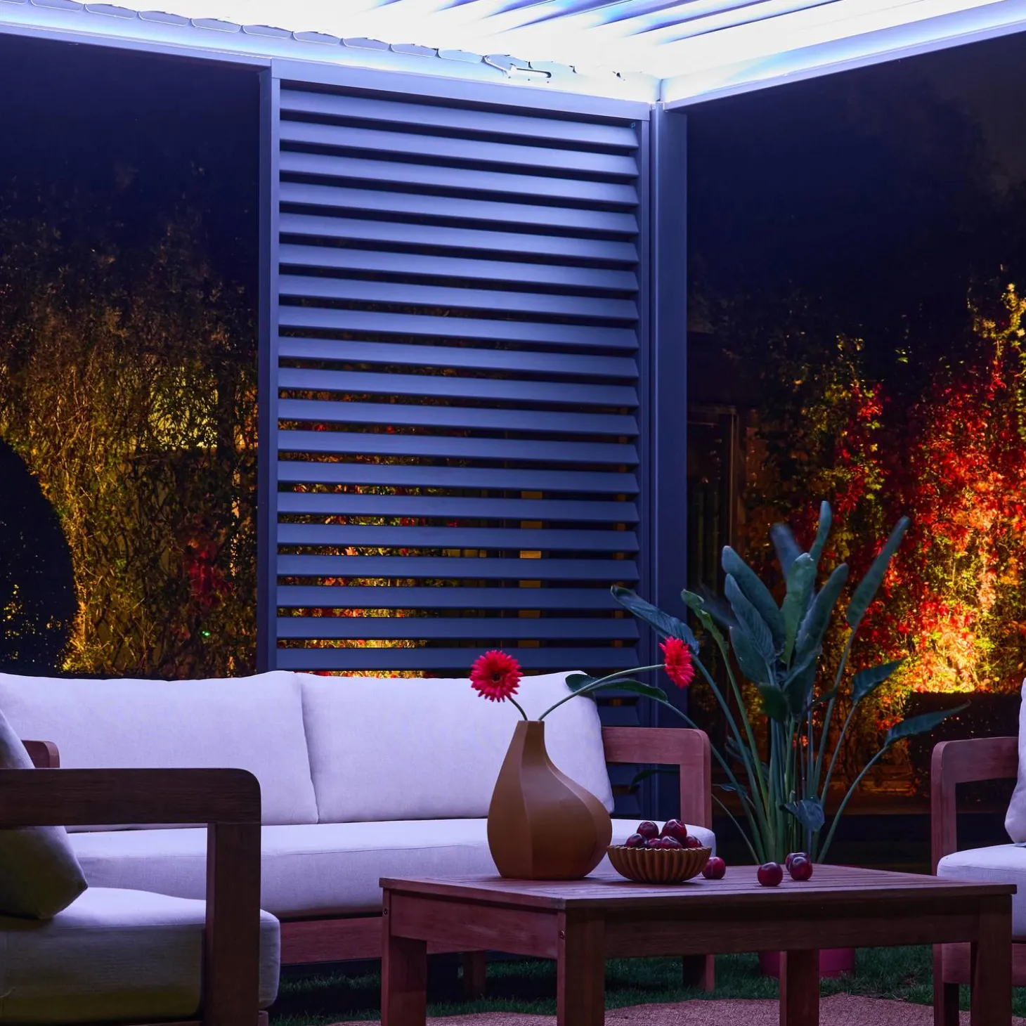 Vaste lamellenwand 130cm voor Triomphe pergola