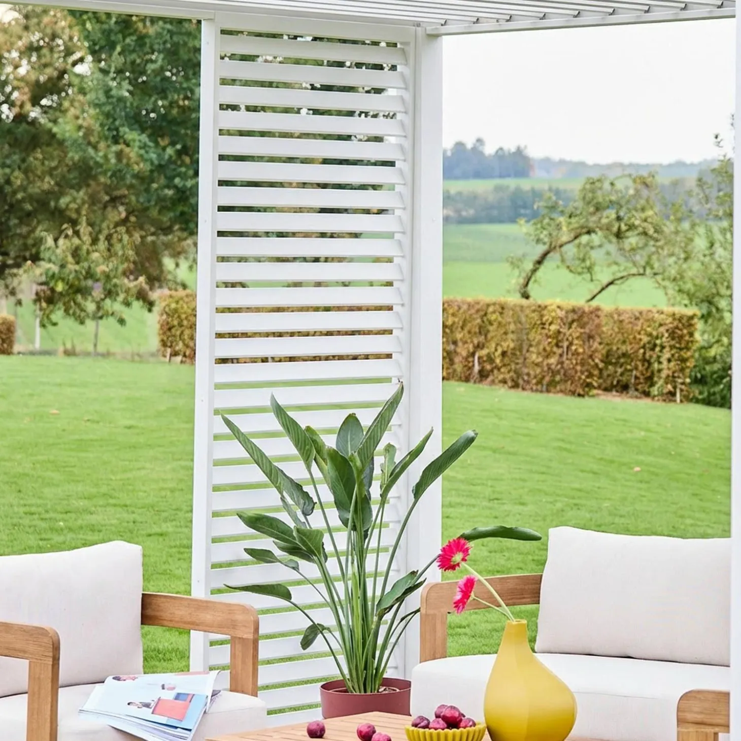 Vaste lamellenwand 100cm voor Triomphe pergola